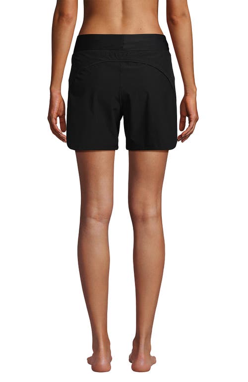 Shop Lands' End 5 Inch Quick Dry Board Shorts Swim Cover-up Shorts In Black