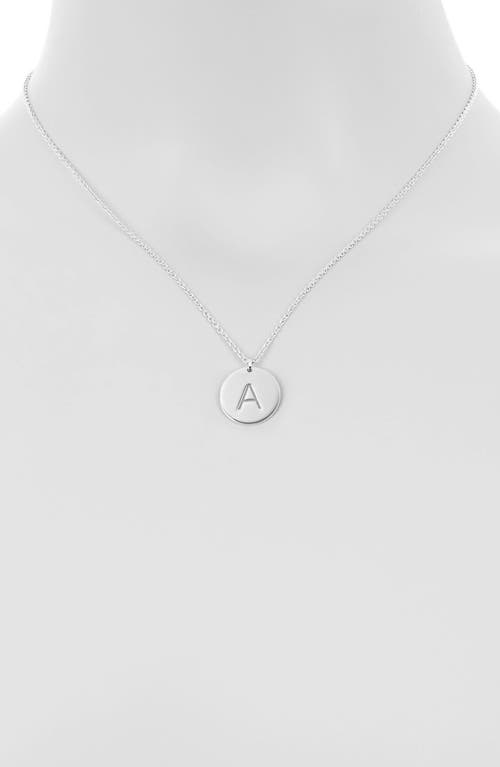 Meshmerise Initial Disc Pendant Necklace In White-a