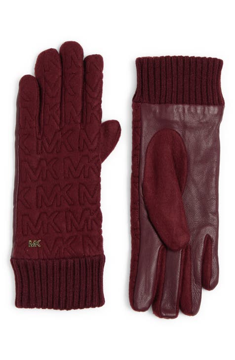 Quilted Logo Glove with Leather Trim
