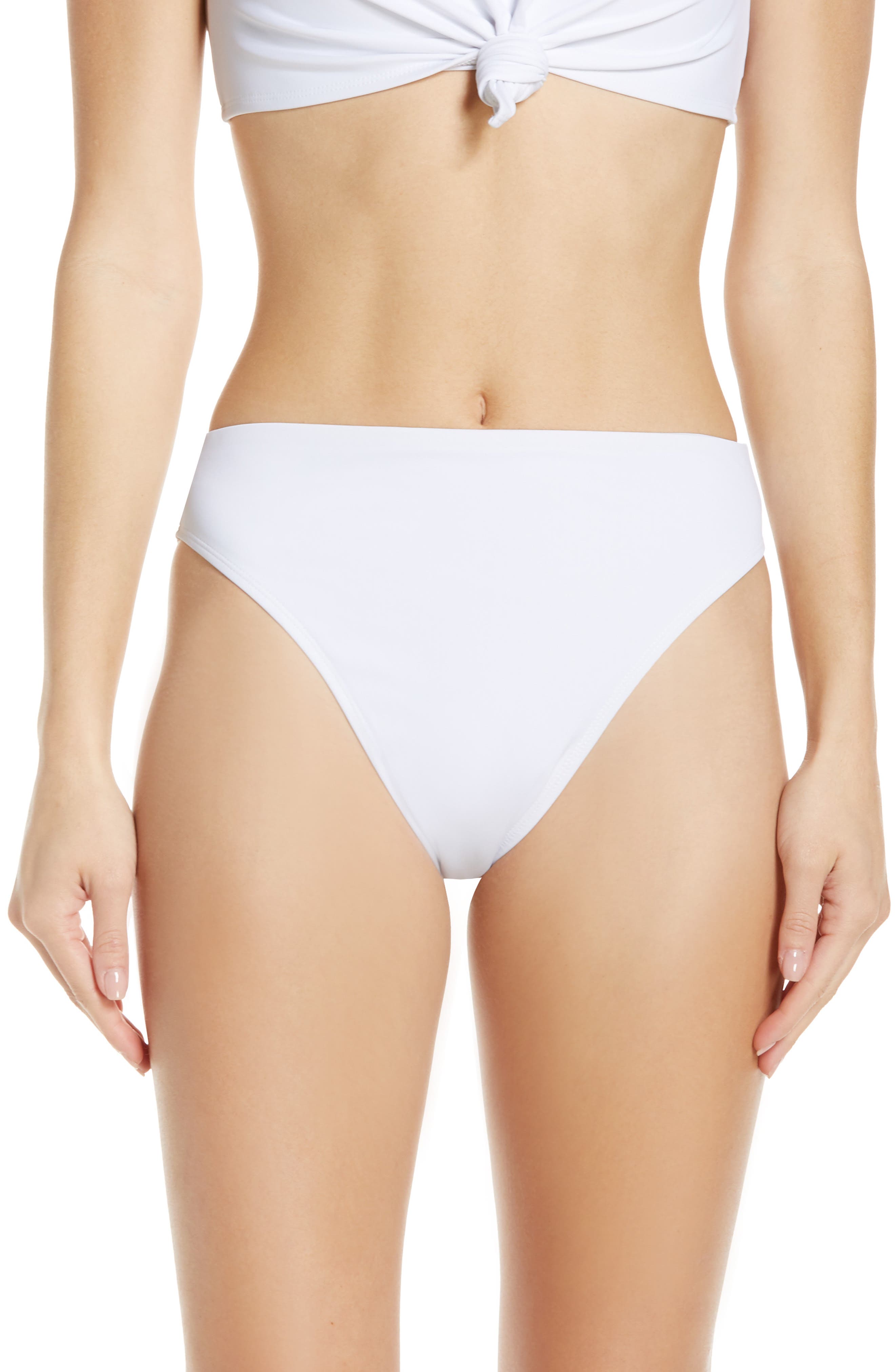 Beth Richards Heather High Waist Bikini Bottoms, White
