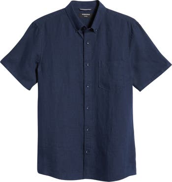 Nordstrom Short Sleeve Linen Button-Down Shirt