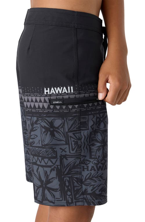 Shop O'neill Kids' Hyperfreak Heat Swim Trunks In Graphite