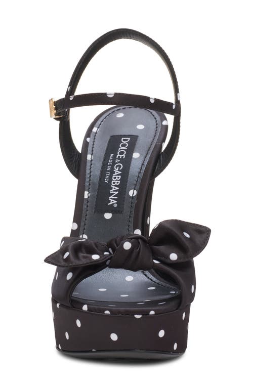 Dolce & Gabbana Keira Embellished Polka-dot Satin Sandals In Nero