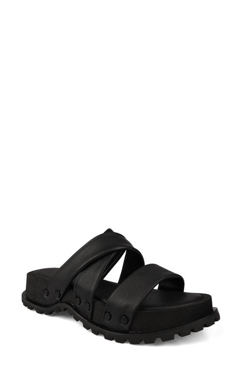 Elixa Platform Sandal in Black Leather