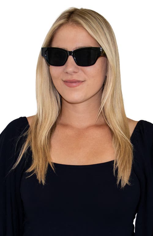 Fifth & Ninth Andi 51mm Polarized Rectangular Sunglasses In Black/black