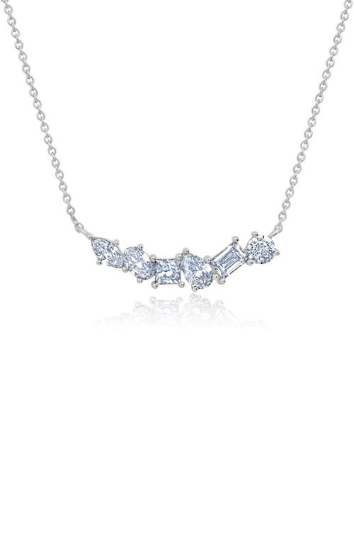 Mixed Cubic Zirconia Pendant Necklace in Silver