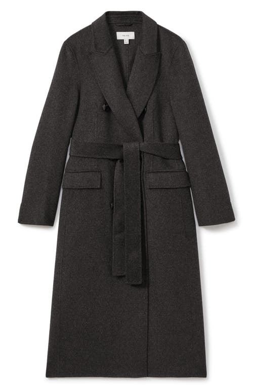 Shop Reiss Arla Double Breasted Wool Blend Coat In Charcoal