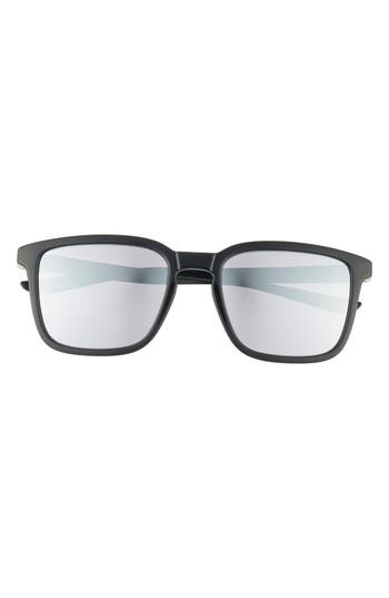 Nike Circuit Team 55mm Square Sunglasses In Black/white Mirror