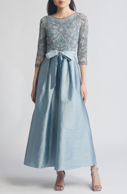 Sequin Bodice Gown in Light Blue