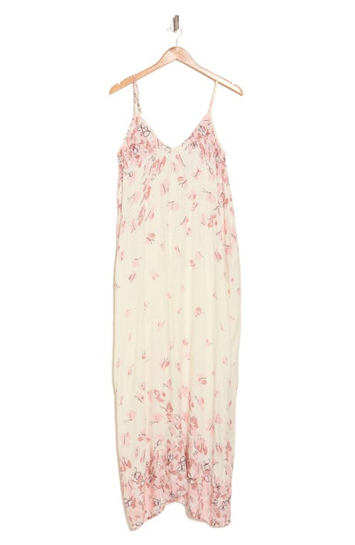 Shop Lovestitch V-neck Slip Maxi Dress In Blush/rose Vanilla