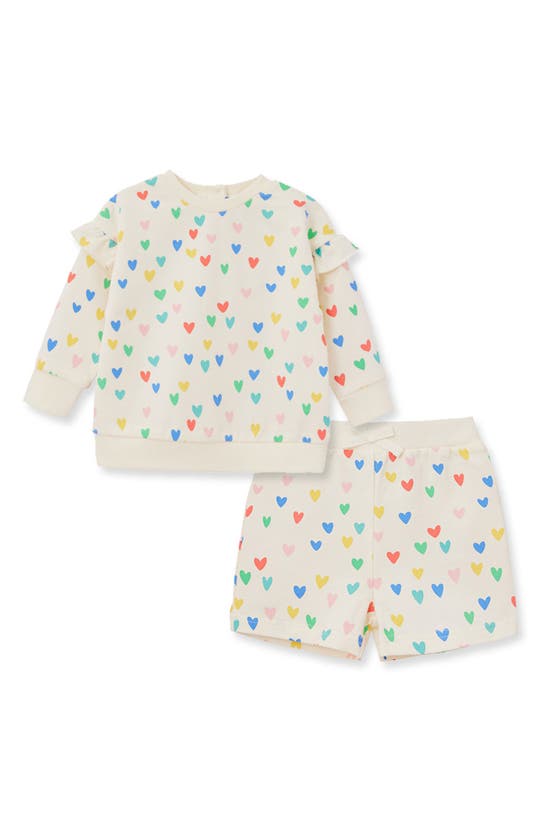 Little Me Girls' 2-pc. Heart Print Top & Shorts Set - Baby In Multi