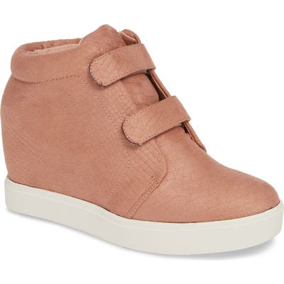 Coconuts By Matisse Timberwolf Snake-Embossed Wedge Sneaker- Pink