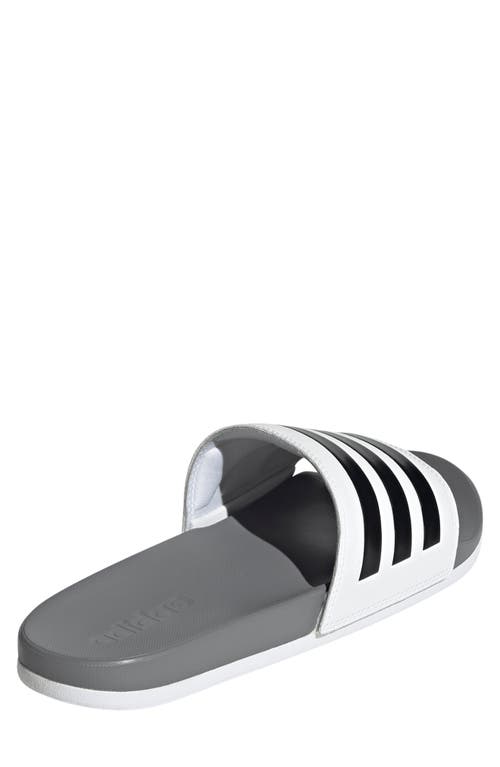 Adidas Originals Adidas Gender Inclusive Adilette Comfort Slide Sandal In White/black/grey