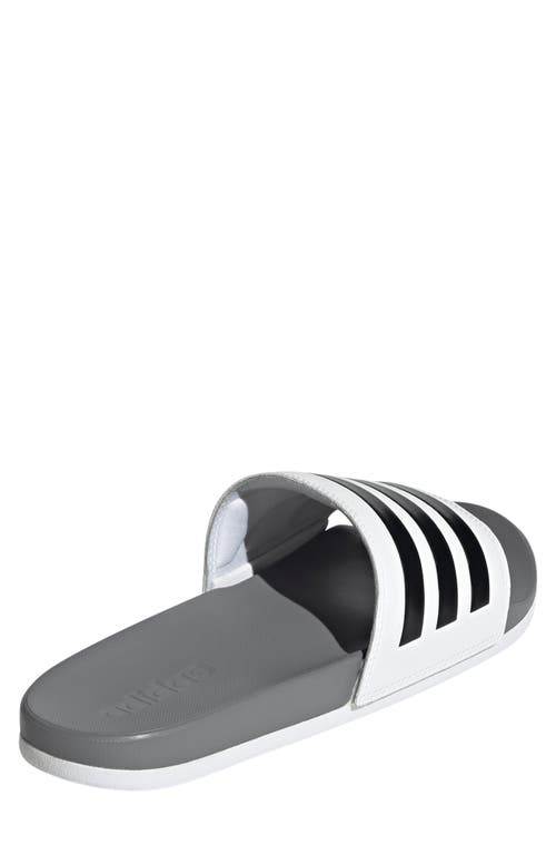 Shop Adidas Originals Adidas Gender Inclusive Adilette Comfort Sport Slide Sandal In White/black/grey