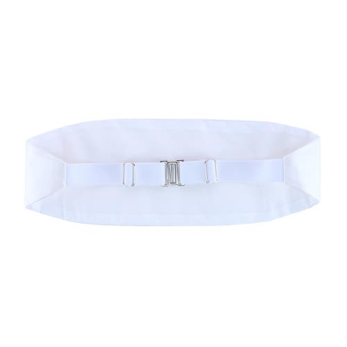 Trafalgar Sutton Solid Color Silk Cummerbund In White