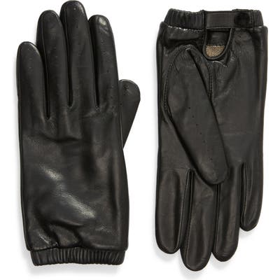 Rachel Parcell Leather Driving Gloves, Black (Nordstrom Exclusive)