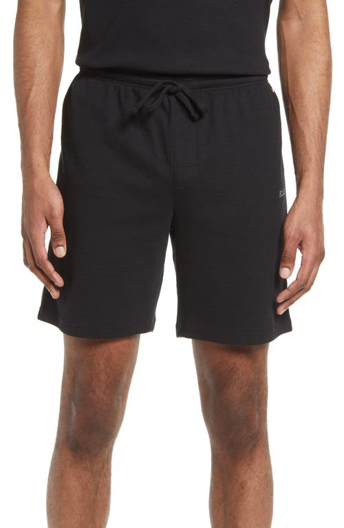 Men's Waffle Knit Shorts in Black