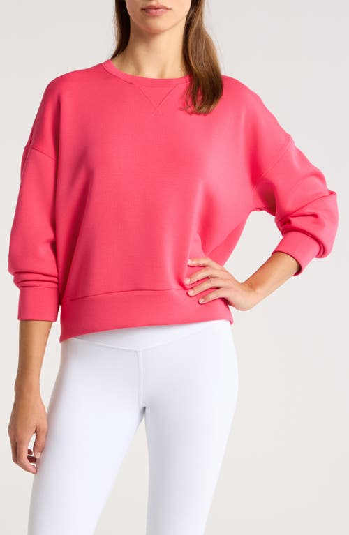 SPANX® AirEssentials Crewneck Sweatshirt in Cerise Pink 