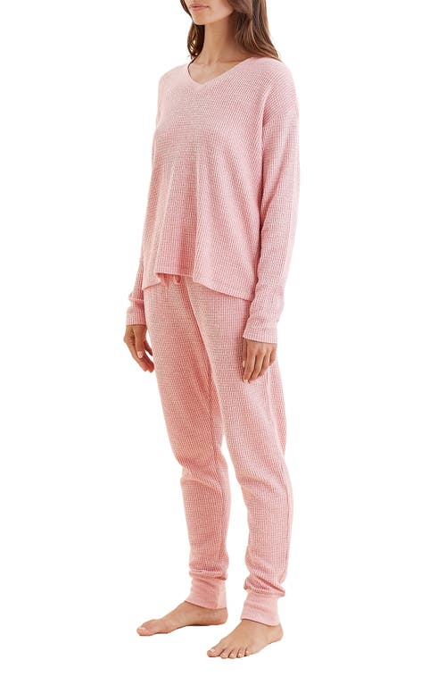 Shop Papinelle Waffle Knit Pajamas In Strawberry