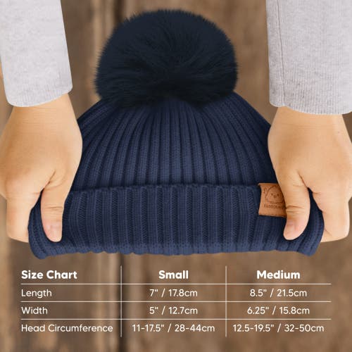 Keababies 2-pack Pom Knitted Beanie In Cobalt