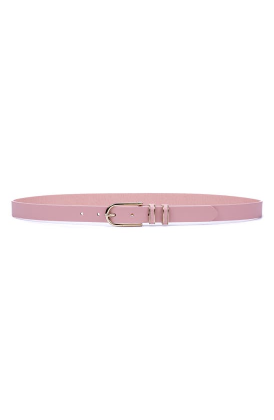 Linea Pelle Double Keeper Faux Leather Belt In Blush