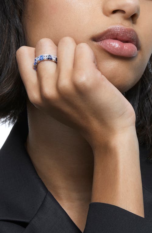 Swarovski Matrix Eternity Ring In Blue Dark Multi
