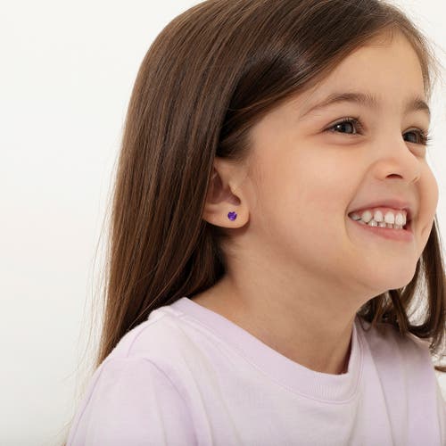 In Season Jewelry 14k Birthstone Cubic Zirconia Heart Earrings In February