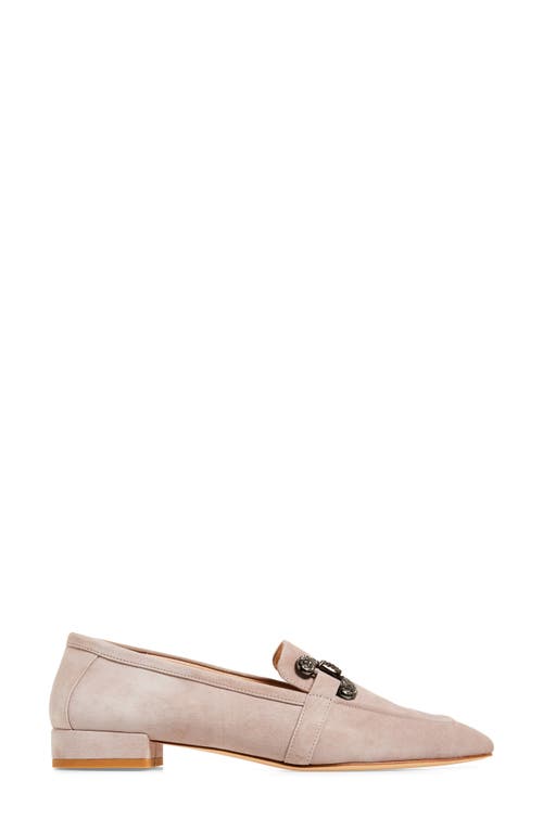 Shop Koko + Palenki Sage Square Toe Loafer In Taupe Suede