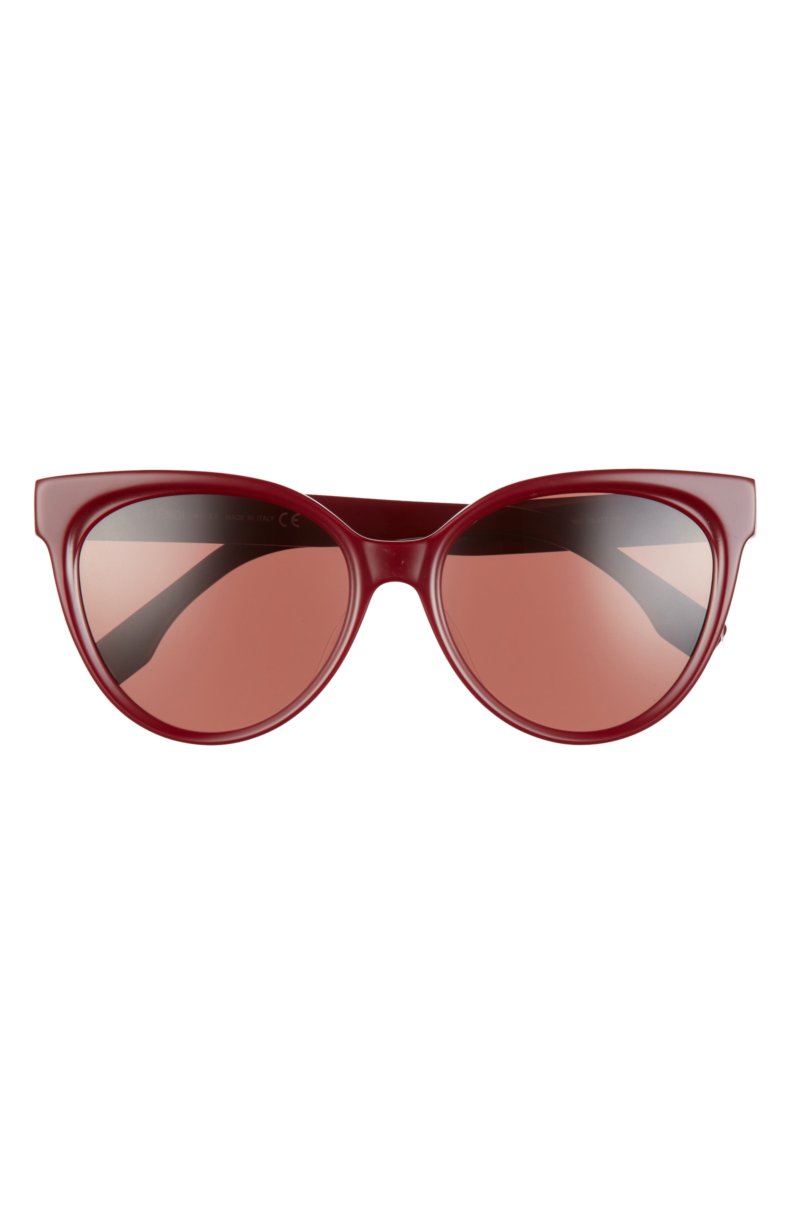 Fendi 56mm Cat Eye Sunglasses in Shiny Red /Bordeaux at Nordstrom