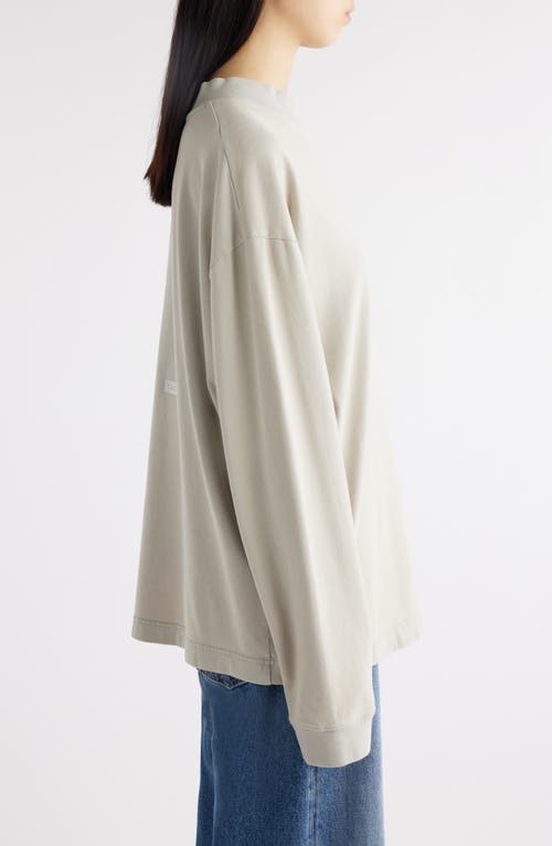 Acne Studios Enick Mock Neck Cotton Sweatshirt In Bright Grey