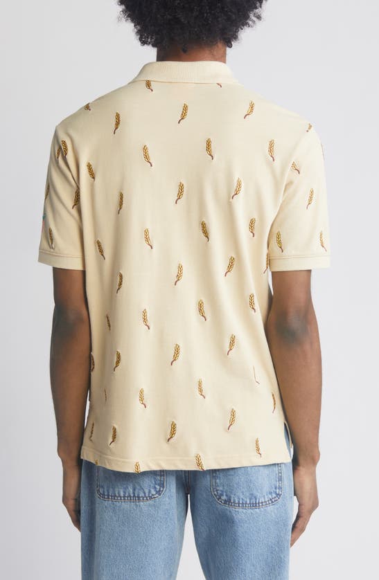 Shop Carrots By Anwar Carrots Wheat Embroidered Cotton Polo In Bone