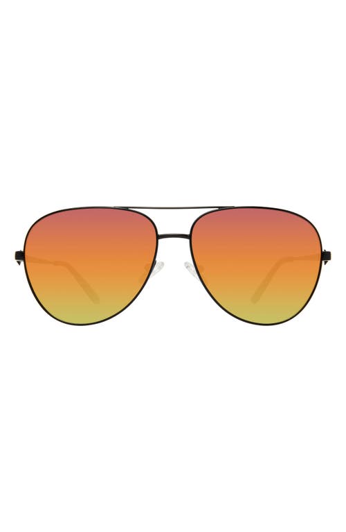 Shop Kurt Geiger London Shoreditch 62mm Oversize Aviator Sunglasses In Black Fuchsia/rainbow