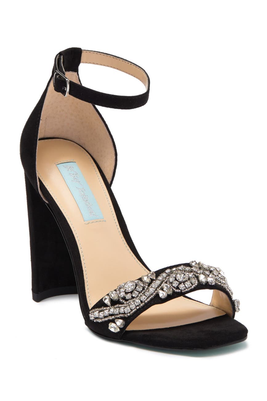 Betsey Johnson | Dany Embellished Suede Block Heel Sandal | Nordstrom Rack