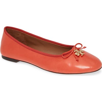 Tory Burch Logo Charm Ballet Flat, Red