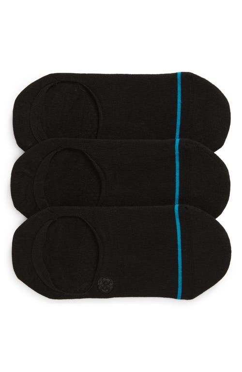 Icon 3-Pack No-Show Liner Socks in Black
