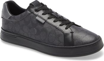  Coach Women's Lowline Coated Canvas Sneaker, Charcoal/Black, 5
