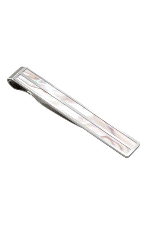 Shop M Clip M-clip® Mother-of-pearl Tie Clip In Silver/white