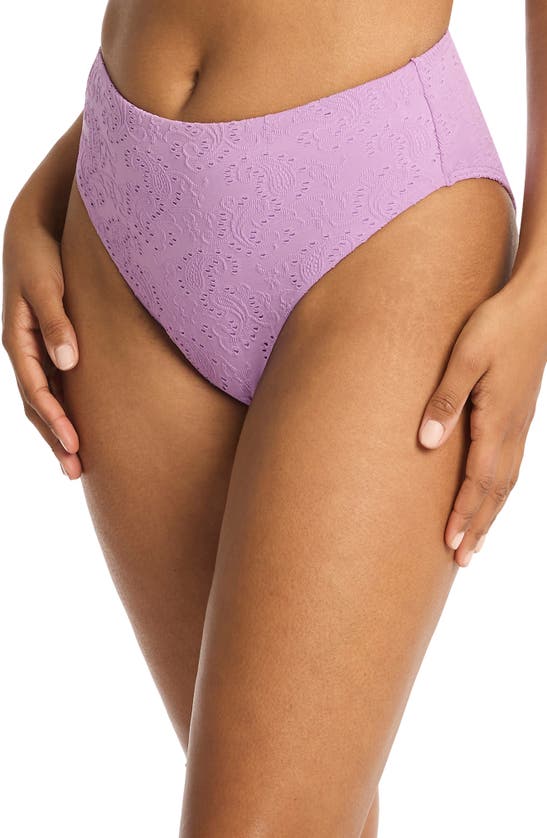 Sea Level Interlace Seamless Bandeau Bikini Top In Lavender