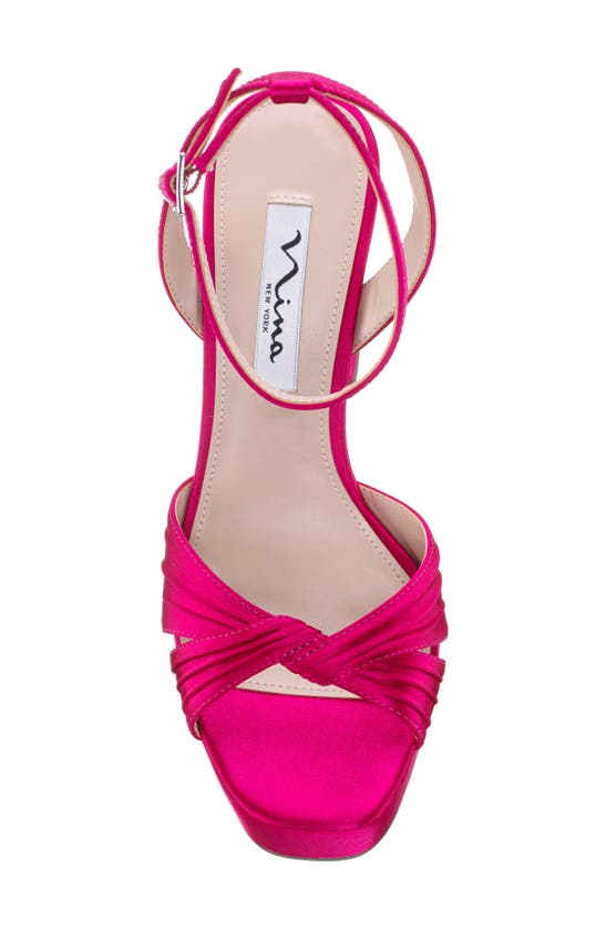 Nina Angie Ankle Strap Platform Sandal In Parfait Pink