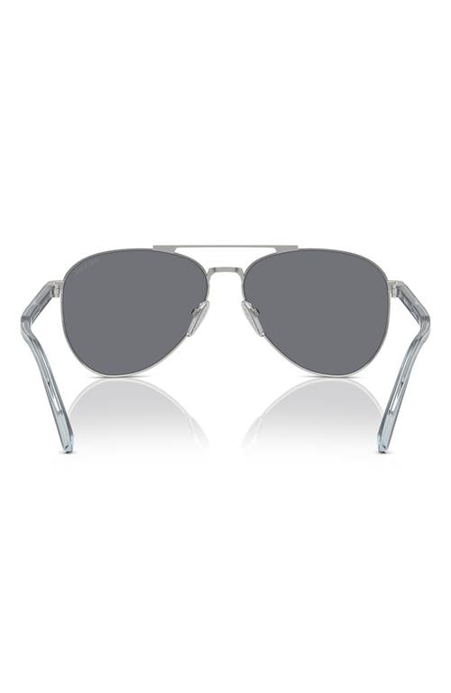 Prada 58mm Pilot Sunglasses In Silver
