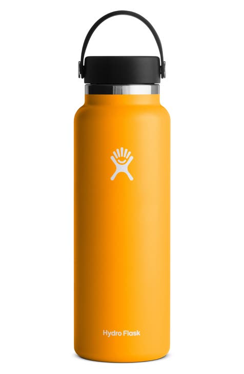 Hydro Flask Water Bottle Ireland Clearance - Beige 32 oz Wide Mouth with  Flex Straw Cap
