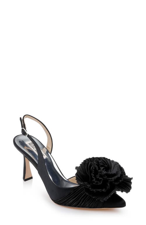 Shop Badgley Mischka Collection Blaire Pointed Toe Pump In Black Satin