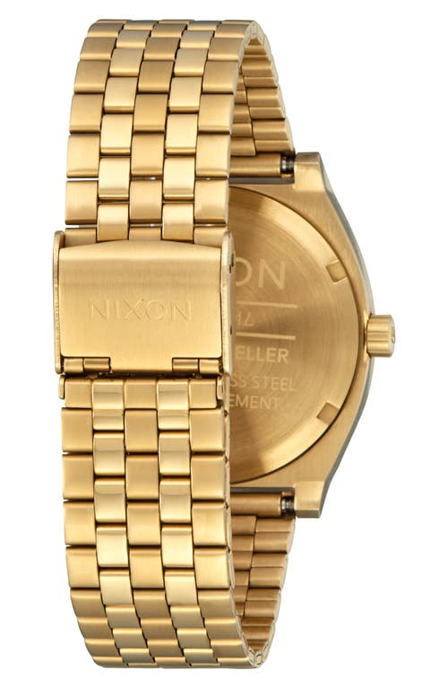 Shop Nixon The Time Teller Bracelet Watch, 37mm In Gold/black/gold