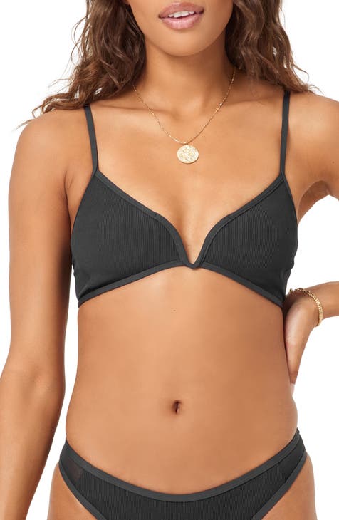 L*SPACE Macey Bralette Bikini Top - Black