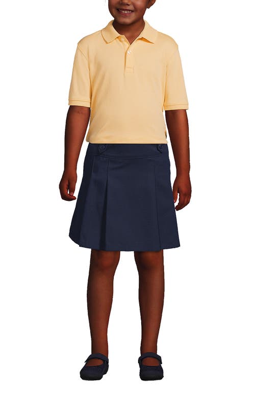 Lands' End School Uniform Kids Short Sleeve Interlock Polo Shirt In Maize