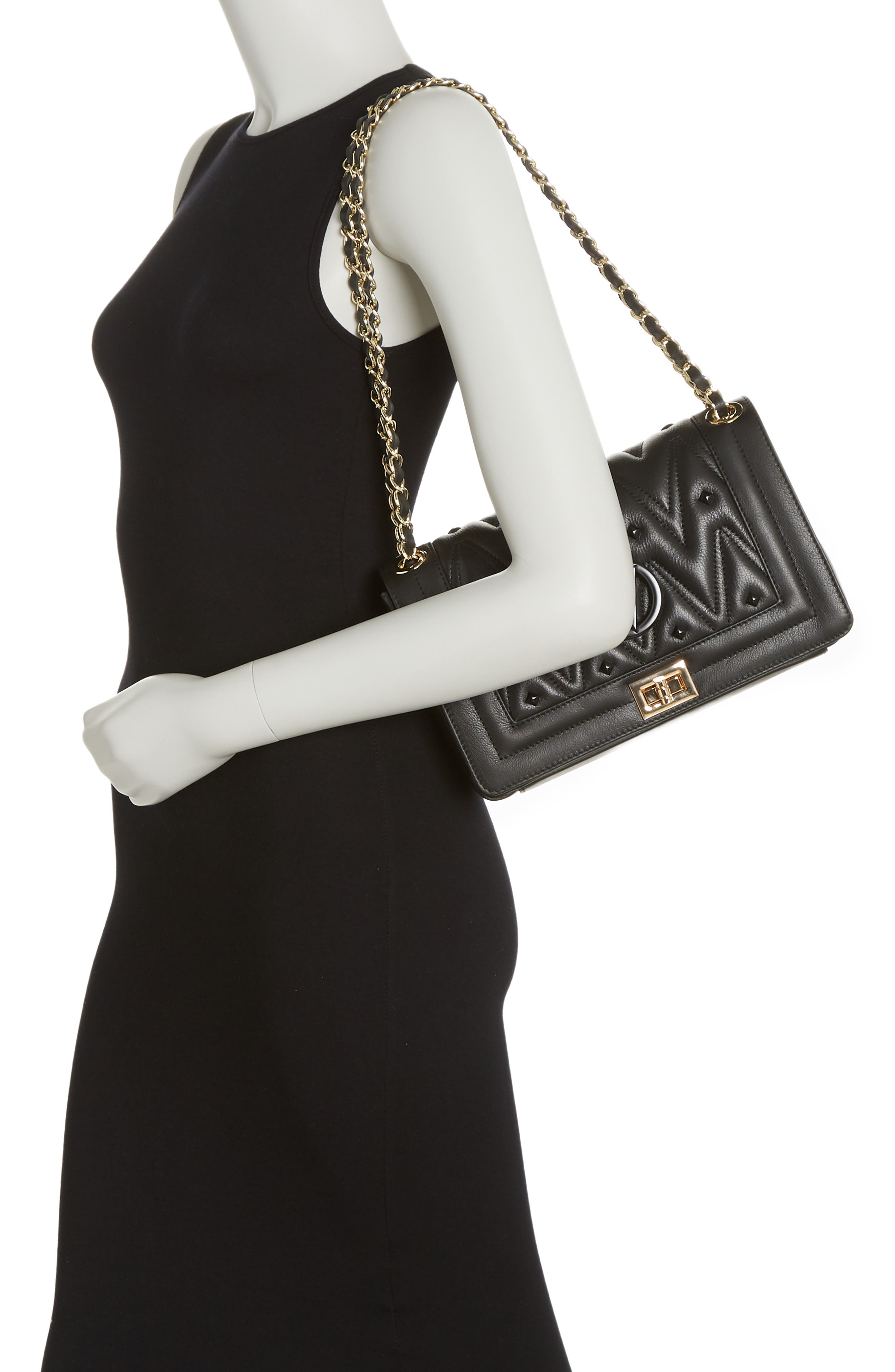 VALENTINO BY MARIO VALENTINO Alice Diamond Stud Quilted Shoulder Bag