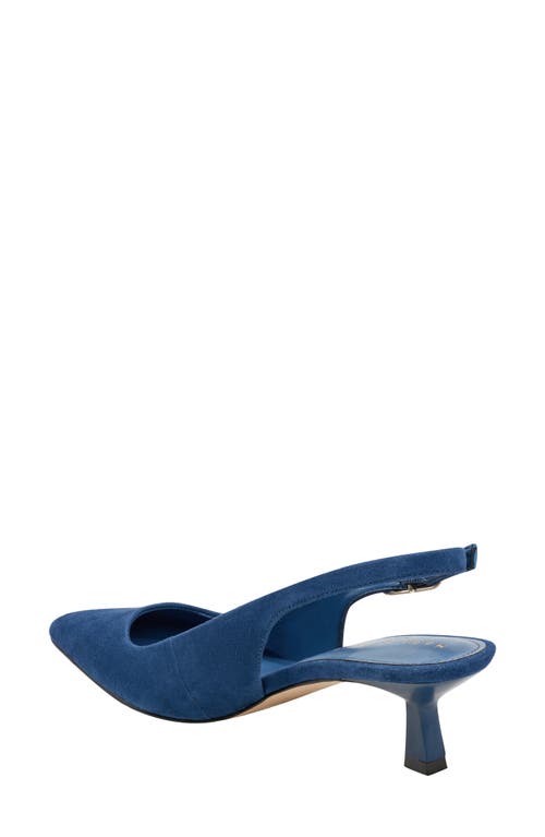 Shop Marc Fisher Ltd Kory Pointed Toe Kitten Heel Pump In Dark Blue