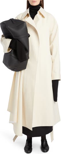 The Row Maia Oversize Bonded Wool & Cotton Trench Coat | Nordstrom