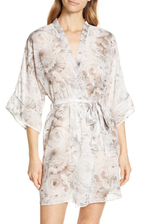 Flora Nikrooz Princess Chiffon Floral Wrap in Ivory