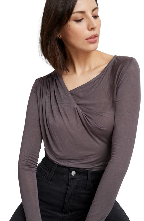 Shop Marcella Brooklyn Twist Long Sleeve Top In Anthracite